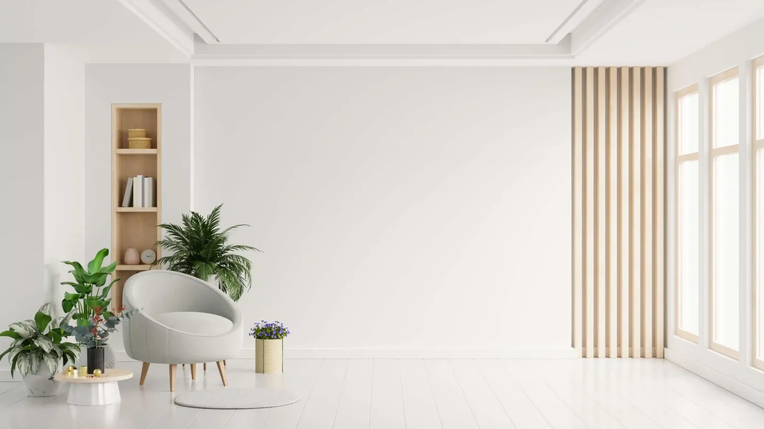 Modern white wall interior in Hallsville